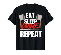 Comer Dormir Crimen Repetir Documentales Suspense Amante del Crimen Camiseta gráfica económica