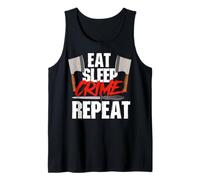Comer Dormir Crimen Repetir Documentales Suspense Amante del Crimen Camiseta sin Mangas