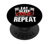 Comer Dormir Crimen Repetir Documentales Suspense Amante del Crimen PopSockets PopGrip Adhesivo