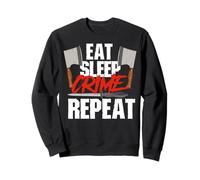 Comer Dormir Crimen Repetir Documentales Suspense Amante del Crimen Sudadera