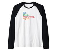 Comer Dormir Freerunning Repeat - Freerunners & Parkour Lovers Camiseta Manga Raglan