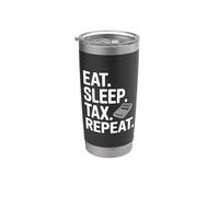 Comer Dormir Impuesto Repetir Divertido Contador Humor Vaso térmico de acero inoxidable de doble pared