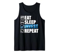Comer Dormir Invertir Comerciantes Repetidos Bolsa de Valores Inversores Camiseta sin Mangas
