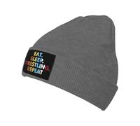 Comer, Dormir, Luchar, Repetir Mujer Hombre Gorro De Punto Elástico Gorro Invierno Grueso Gorros con Vuelta para Correr Deportes Pasear Al Perro
