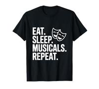 Comer Dormir Musicales Repetir Camiseta
