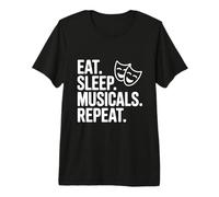 Comer Dormir Musicales Repetir Camiseta Premium