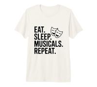 Comer Dormir Musicales Repetir Camiseta Premium
