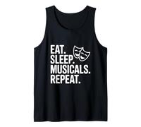 Comer Dormir Musicales Repetir Camiseta sin Mangas