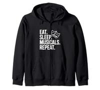 Comer Dormir Musicales Repetir Sudadera con Capucha
