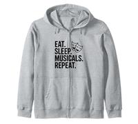 Comer Dormir Musicales Repetir Sudadera con Capucha