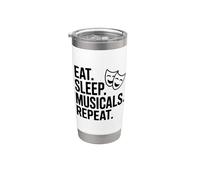 Comer Dormir Musicales Repetir Vaso térmico de acero inoxidable de doble pared