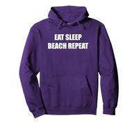 Comer Dormir Playa Repetir Sudadera con Capucha, Unisex para Adultos, Morado, S