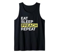 Comer Dormir Predicar Repetir Devoto de Fe Religiosa Camiseta sin Mangas