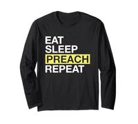 Comer Dormir Predicar Repetir Devoto de Fe Religiosa Manga Larga