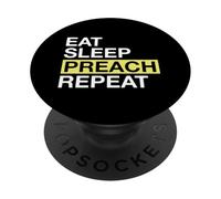 Comer Dormir Predicar Repetir Devoto de Fe Religiosa PopSockets PopGrip Adhesivo