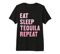 Comer Dormir Tequila Repetir Divertida Fiesta de Tequila Camiseta Premium