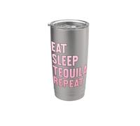 Comer Dormir Tequila Repetir Divertida Fiesta de Tequila Vaso térmico de acero inoxidable de doble pared