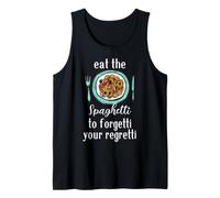 Comer Espaguetis a Forgetti Regretti Pasta Italiana Comida Camiseta sin Mangas