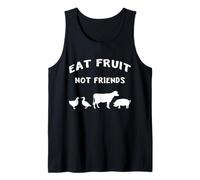 Comer Fruta No Amigos Saludable Vegano Animales Vegetariano Paz Camiseta sin Mangas