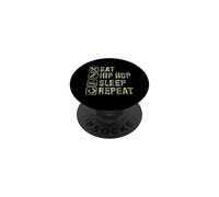 Comer Hip Hop Dormir Repite Iconos Básicos Simples PopSockets PopGrip Adhesivo