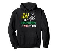 Comer Navidad Todo lo Que Quiero es Comida Divertida Comida de Navidad Sudadera con Capucha