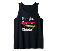 Comer. (No) Duerme. Pintar. Repite. - Italiano Camiseta sin Mangas