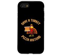 Comer Pizza Pavo Divertido Holding Pizza Guardar un Pavo Comer Pizza Carcasa para iPhone SE (2020) / 7/8