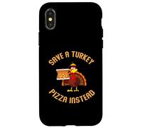Comer Pizza Pavo Divertido Holding Pizza Guardar un Pavo Comer Pizza Carcasa para iPhone X/XS