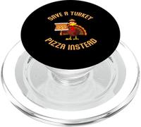 Comer Pizza Pavo Divertido Holding Pizza Guardar un Pavo Comer Pizza PopSockets PopGrip para MagSafe