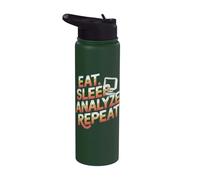 Comer sueño Analizar repetir datos Analítica Analista de datos divertido Stainless Steel Insulated Water Bottle