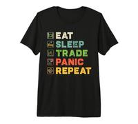 Comer sueño Comercio pánico Repita el Comercio de criptomonedas Trader Camiseta Premium
