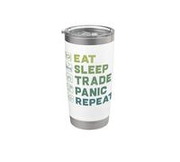 Comer sueño Comercio pánico Repita el comercio de criptomonedas Trader Vaso térmico de acero inoxidable de doble pared