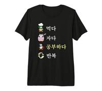 Comer sueño Estudio Repetir Coreano Hangul Camiseta Regalo para Coreano Camiseta Premium
