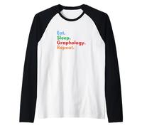 Comer sueño Grafología Repetir grafólogos Amantes de la Escritura a Mano Camiseta Manga Raglan