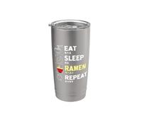Comer sueño Ramen Repeat, fideos para niños Vaso térmico de acero inoxidable de doble pared