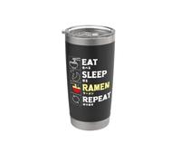 Comer sueño Ramen Repeat, fideos para niños Vaso térmico de acero inoxidable de doble pared
