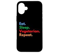 Comer sueño repetición vegetariana para amantes de la comida vegetariana Carcasa para iPhone 16 Plus