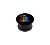 Comer Tuba Dormir Repetir Iconos Básicos Simples PopSockets PopGrip Adhesivo