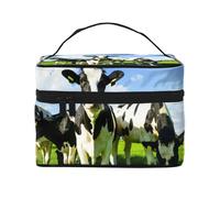 Comer Vacas en los pastos de Verano, Bolsa de Maquillaje Bolsa de cosméticos Bolsa de artículos de tocador de Viaje portátil Estuche para lápices Bolsa de artículos de tocador