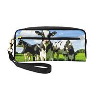 Comer Vacas en los pastos de Verano, Bolsa de Maquillaje Bolsa de cosméticos Bolsa de Aseo de Viaje portátil Estuche de Cuero para Mujeres y niñas
