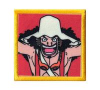 COMERCIAL MERCERA, Parche One Piece, Parche Ropa Thermoadhesivo de Luffy y su Tripulacion, para Fans del Manga y Anime, Ideal para Camisetas, Gorras, Mochilas Escolares, 100% Pol (Usopp, 2, 65x65mm)