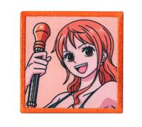 COMERCIAL MERCERA, Parche One Piece, Parche Ropa Thermoadhesivo de Luffy y su Tripulacion, para Fans del Manga y Anime, Ideal para Camisetas, Gorras, Mochilas Escolares, 100% Pol (Nami, 2, 65x65mm)