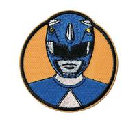 COMERCIAL MERCERA, Parche Power Rangers, Parche Ropa Thermoadhesivo Bordado, Ideal para Camisetas, Gorras, Mochilas Escolares, 100% Poliester (Azul(Billy), 265x68mm)