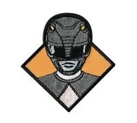 COMERCIAL MERCERA, Parche Power Rangers, Parche Ropa Thermoadhesivo Bordado, Ideal para Camisetas, Gorras, Mochilas Escolares, 100% Poliester (Negro(Zack), 370x73mm)