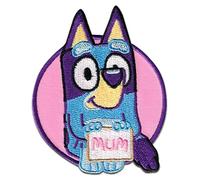 Comercial Mercera, Parches de Ropa Termoadhesivos, Bluey, Personaje Bluey, Rosa, Parche para Camisetas, Gorras, Mochilas Escolares, 100% Poliéster, 6x8 Cm