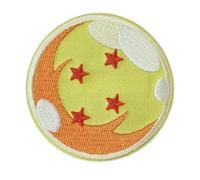 Comercial Mercera, Parches de Ropa Termoadhesivos, Dragon Ball, Bola de Dragón, Amarillo, Parche para Camisetas, Gorras, Mochilas Escolares, 100% Poliéster, 6x6 Cm