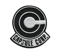 Comercial Mercera, Parches de Ropa Termoadhesivos, Dragon Ball, Capsule Corp, Parche para Camisetas, Gorras, Mochilas Escolares, 100% Poliéster, 7x6 Cm