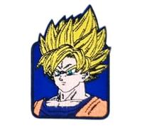 Comercial Mercera, Parches de Ropa Termoadhesivos, Dragon Ball, Personaje Sayayin Goku, Parche para Camisetas, Gorras, Mochilas Escolares, 100% Poliéster, 6x6 Cm