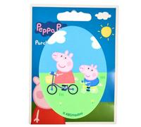 COMERCIAL MERCERA, Parches de Ropa Termoadhesivos, Rodillera, Peppa Pig, Parche para Arreglar Pantalones, Chaquetas, Impreso, 100% Poliéster (Peppa Pig Bicicleta)