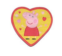 Comercial Mercera Peppa Pig Corazón Parche Termoadhesivo 5,5 x 5,7 cm para Niños con Cerdita Rosa Dibujos Fan, Ropa Coser Manualidades Regalo Idea